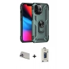 MARSİLYAN™- iPhone 13 Pro Max Kılıf Ahenk Klasik Koleksiyonu - Siyah Bilvis Hayalet Cam Ekran Koruyucu + Rainbow Kamera Lens Koruma Cam - MR