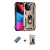 MARSİLYAN™- iPhone 13 Pro Max Kılıf Ahenk Klasik Koleksiyonu - Siyah Bilvis Hayalet Cam Ekran Koruyucu + Metal Kamera Lens Koruma Cam - AKYL