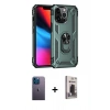 MARSİLYAN™- iPhone 13 Pro Max Kılıf Ahenk Klasik Koleksiyonu - Siyah Bilvis Hayalet Cam Ekran Koruyucu + Neon Fosforlu Kamera Lens - MI