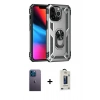 MARSİLYAN™- iPhone 13 Pro Max Kılıf Ahenk Klasik Koleksiyonu - Siyah Bilvis Hayalet Cam Ekran Koruyucu + Neon Fosforlu Kamera Lens - MI