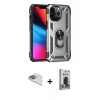 MARSİLYAN™- iPhone 13 Pro Max Kılıf Ahenk Klasik Koleksiyonu - Siyah Bilvis Hayalet Cam Ekran Koruyucu + Pers Alüminyum Kamera Lens - SABE