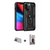 MARSİLYAN™- iPhone 13 Pro Max Kılıf Ahenk Klasik Koleksiyonu - Siyah Bilvis Hayalet Cam Ekran Koruyucu + Rainbow Kamera Lens Koruma Cam - MI