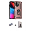 MARSİLYAN™- iPhone 13 Pro Max Kılıf Ahenk Klasik Koleksiyonu - Siyah Bilvis Hayalet Cam Ekran Koruyucu + Renkli Kamera Lens Koruma Cam - SI