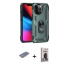 MARSİLYAN™- iPhone 13 Pro Max Kılıf Ahenk Klasik Koleksiyonu - Siyah Bilvis Hayalet Cam Ekran Koruyucu + Renkli Kamera Lens Koruma Cam - SI
