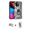 MARSİLYAN™- iPhone 13 Pro Max Kılıf Ahenk Klasik Koleksiyonu - Siyah Joko 5D Cam + Rainbow Kamera Lens Koruma Cam - REGD