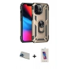 MARSİLYAN™- iPhone 13 Pro Max Kılıf Ahenk Klasik Koleksiyonu - Siyah Joko 5D Cam + Rainbow Kamera Lens Koruma Cam - MI