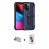 MARSİLYAN™- iPhone 13 Pro Max Kılıf Ahenk Klasik Koleksiyonu - Siyah Joko 5D Cam + Rainbow Kamera Lens Koruma Cam - REGD