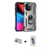 MARSİLYAN™- iPhone 13 Pro Max Kılıf Ahenk Klasik Koleksiyonu - Siyah Joko 5D Cam + Rainbow Kamera Lens Koruma Cam - BZ