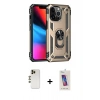 MARSİLYAN™- iPhone 13 Pro Max Kılıf Ahenk Klasik Koleksiyonu - Siyah Joko 5D Cam + Shine Kamera Lens - GD