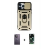 MARSİLYAN™- iPhone 13 Pro Max Kılıf Ahenk Klasik - Şeffaf 360 Full Body Arka Koruyucu + Neon Fosforlu Kamera Lens - BZ