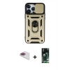 MARSİLYAN™- iPhone 13 Pro Max Kılıf Ahenk Klasik - Şeffaf 360 Full Body Arka Koruyucu + Pers Alüminyum Kamera Lens - GI