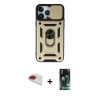 MARSİLYAN™- iPhone 13 Pro Max Kılıf Ahenk Klasik - Şeffaf 360 Full Body Arka Koruyucu + Pers Alüminyum Kamera Lens - KI
