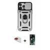MARSİLYAN™- iPhone 13 Pro Max Kılıf Ahenk Klasik - Şeffaf 360 Full Body Arka Koruyucu + Pers Alüminyum Kamera Lens - KI