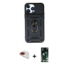 MARSİLYAN™- iPhone 13 Pro Max Kılıf Ahenk Klasik - Şeffaf 360 Full Body Arka Koruyucu + Pers Alüminyum Kamera Lens - KI
