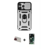 MARSİLYAN™- iPhone 13 Pro Max Kılıf Ahenk Klasik - Şeffaf 360 Full Body Arka Koruyucu + Rainbow Kamera Lens Koruma Cam - KI