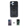 MARSİLYAN™- iPhone 13 Pro Max Kılıf Ahenk Klasik - Şeffaf 360 Full Body Arka Koruyucu + Neon Fosforlu Kamera Lens - MI