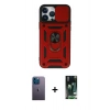 MARSİLYAN™- iPhone 13 Pro Max Kılıf Ahenk Klasik - Şeffaf 360 Full Body Arka Koruyucu + Neon Fosforlu Kamera Lens - MI
