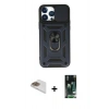 MARSİLYAN™- iPhone 13 Pro Max Kılıf Ahenk Klasik - Şeffaf 360 Full Body Arka Koruyucu + Pers Alüminyum Kamera Lens - GD