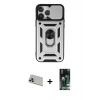 MARSİLYAN™- iPhone 13 Pro Max Kılıf Ahenk Klasik - Şeffaf 360 Full Body Arka Koruyucu + Rainbow Kamera Lens Koruma Cam - MR