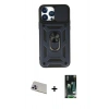 MARSİLYAN™- iPhone 13 Pro Max Kılıf Ahenk Klasik - Şeffaf 360 Full Body Arka Koruyucu + Rainbow Kamera Lens Koruma Cam - MR