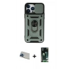 MARSİLYAN™- iPhone 13 Pro Max Kılıf Ahenk Klasik - Şeffaf 360 Full Body Arka Koruyucu + Rainbow Kamera Lens Koruma Cam - MI