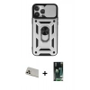 MARSİLYAN™- iPhone 13 Pro Max Kılıf Ahenk Klasik - Şeffaf 360 Full Body Arka Koruyucu + Rainbow Kamera Lens Koruma Cam - REGD
