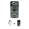 MARSİLYAN™- iPhone 13 Pro Max Kılıf Ahenk Klasik - Şeffaf 360 Full Body Arka Koruyucu + Shine Kamera Lens - GD