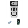 MARSİLYAN™- iPhone 13 Pro Max Kılıf Ahenk Klasik - Şeffaf 360 Full Body Arka Koruyucu + Shine Kamera Lens Koruma Cam - MI