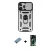 MARSİLYAN™- iPhone 13 Pro Max Kılıf Ahenk Klasik - Şeffaf 360 Full Body Arka Koruyucu + Shine Kamera Lens Koruma Cam - GI