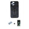MARSİLYAN™- iPhone 13 Pro Max Kılıf Ahenk Klasik - Şeffaf 360 Full Body Arka Koruyucu + Shine Kamera Lens Koruma Cam - MI