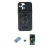 MARSİLYAN™- iPhone 13 Pro Max Kılıf Ahenk Klasik - Şeffaf 360 Full Body Arka Koruyucu + Shine Kamera Lens Koruma Cam - GI