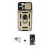 MARSİLYAN™- iPhone 13 Pro Max Kılıf Ahenk Klasik - Şeffaf 360 Full Body Arka Koruyucu + Pers Alüminyum Kamera Lens - SABE