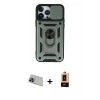 MARSİLYAN™- iPhone 13 Pro Max Kılıf Ahenk Klasik - Şeffaf Maxco Cam Ekran Koruyucu + Rainbow Kamera Lens Koruma Cam - MI