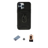 MARSİLYAN™- iPhone 13 Pro Max Kılıf Ahenk Klasik - Şeffaf Maxco Cam Ekran Koruyucu + Shine Kamera Lens Koruma Cam - PE
