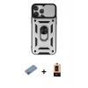 MARSİLYAN™- iPhone 13 Pro Max Kılıf Ahenk Klasik - Şeffaf Maxco Cam Ekran Koruyucu + Shine Kamera Lens Koruma Cam - PE