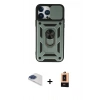 MARSİLYAN™- iPhone 13 Pro Max Kılıf Ahenk Klasik - Şeffaf Maxco Cam Ekran Koruyucu + Pers Alüminyum Kamera Lens - LT