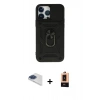 MARSİLYAN™- iPhone 13 Pro Max Kılıf Ahenk Klasik - Şeffaf Maxco Cam Ekran Koruyucu + Pers Alüminyum Kamera Lens - LT
