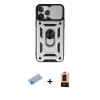 MARSİLYAN™- iPhone 13 Pro Max Kılıf Ahenk Klasik - Şeffaf Maxco Cam Ekran Koruyucu + Shine Kamera Lens Koruma Cam - MI