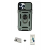 MARSİLYAN™- iPhone 13 Pro Max Kılıf Ahenk Klasik - Şeffaf Pasifik Cam Ekran Koruyucu + Rainbow Kamera Lens Koruma Cam - BZ