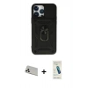 MARSİLYAN™- iPhone 13 Pro Max Kılıf Ahenk Klasik - Şeffaf Pasifik Cam Ekran Koruyucu + Rainbow Kamera Lens Koruma Cam - BZ