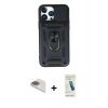 MARSİLYAN™- iPhone 13 Pro Max Kılıf Ahenk Klasik - Şeffaf Pasifik Cam Ekran Koruyucu + Pers Alüminyum Kamera Lens - GD