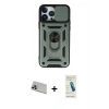 MARSİLYAN™- iPhone 13 Pro Max Kılıf Ahenk Klasik - Şeffaf Pasifik Cam Ekran Koruyucu + Rainbow Kamera Lens Koruma Cam - MR
