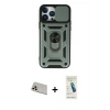 MARSİLYAN™- iPhone 13 Pro Max Kılıf Ahenk Klasik - Şeffaf Pasifik Cam Ekran Koruyucu + Rainbow Kamera Lens Koruma Cam - REGD