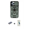 MARSİLYAN™- iPhone 13 Pro Max Kılıf Ahenk Klasik - Şeffaf Pasifik Cam Ekran Koruyucu + Renkli Kamera Lens Koruma Cam - SI
