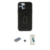 MARSİLYAN™- iPhone 13 Pro Max Kılıf Ahenk Klasik - Şeffaf Pasifik Cam Ekran Koruyucu + Renkli Kamera Lens Koruma Cam - SI