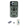 MARSİLYAN™- iPhone 13 Pro Max Kılıf Ahenk Klasik - Şeffaf Pasifik Cam Ekran Koruyucu + Renkli Kamera Lens Koruma Cam - PE