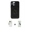 MARSİLYAN™- iPhone 13 Pro Max Kılıf Ahenk Klasik - Şeffaf Pasifik Cam Ekran Koruyucu + Shine Kamera Lens - GD