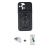 MARSİLYAN™- iPhone 13 Pro Max Kılıf Ahenk Klasik - Şeffaf Pasifik Cam Ekran Koruyucu + Pers Alüminyum Kamera Lens - SABE