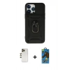 MARSİLYAN™- iPhone 13 Pro Max Kılıf Ahenk Klasik - Siyah 18D Cam Ekran Koruyucu + Shine Kamera Lens - GD