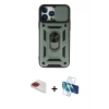 MARSİLYAN™- iPhone 13 Pro Max Kılıf Ahenk Klasik - Siyah 3D Antistatik Cam Ekran Koruyucu + Pers Alüminyum Kamera Lens - KI